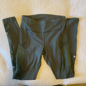 Lululemon green mesh leggings